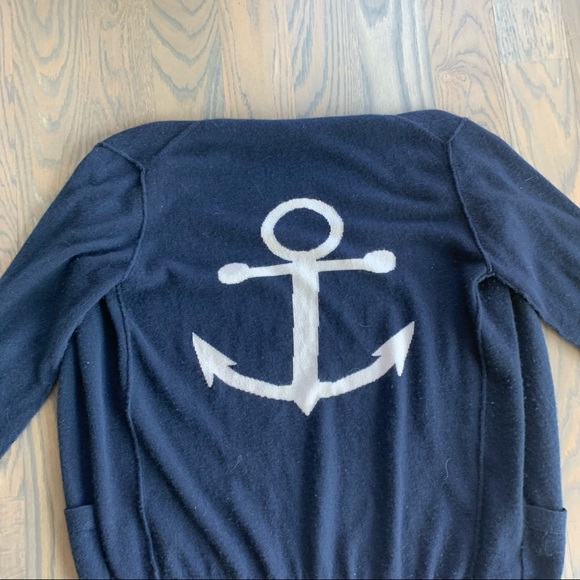 Cortland Park Navy Anchor Cardigan Sz L - Picture 4 of 4